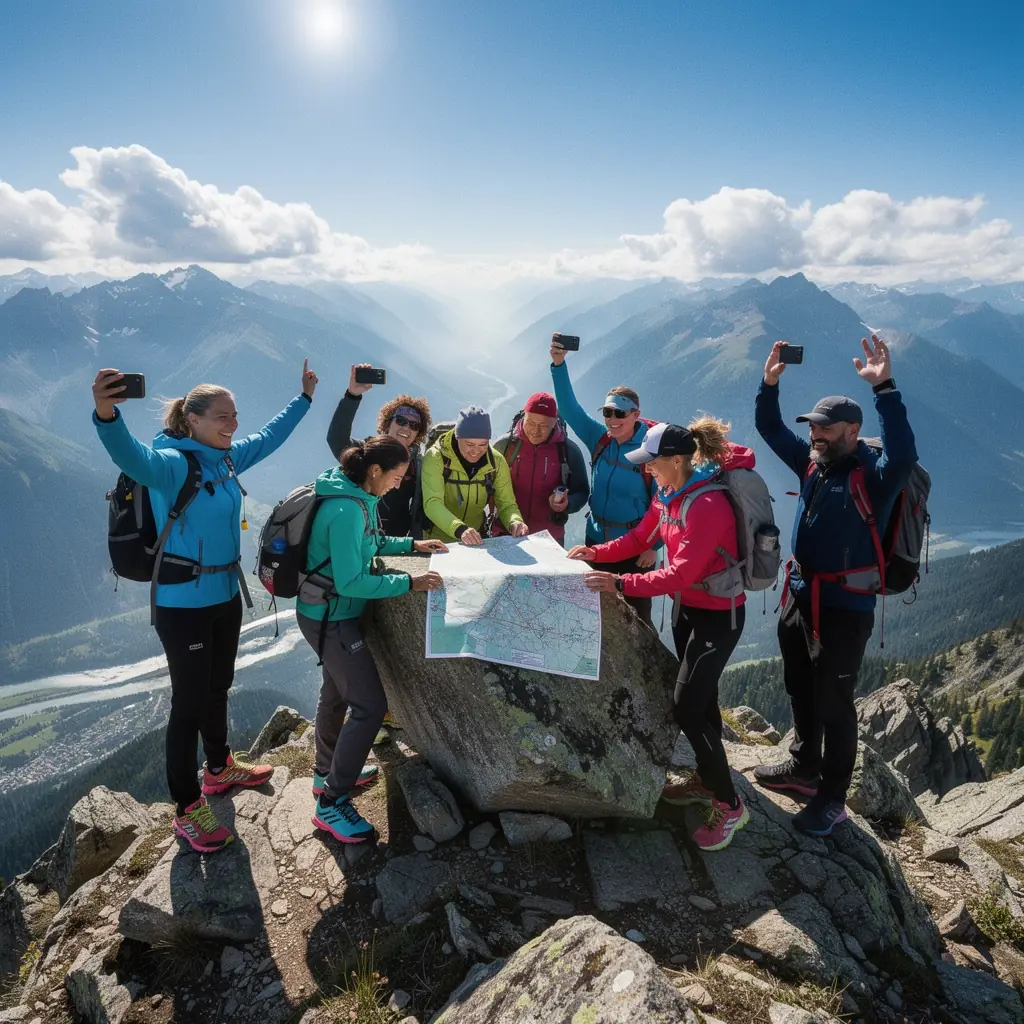 Szczegółowa mapa z trasami do wędrówek po parku.